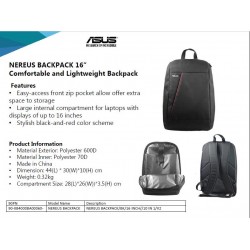 Asus NEREUS Fits up to size 16 " Backpack Black