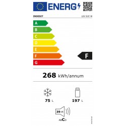 INDESIT Refrigerator LI6 S1E W Energy efficiency class F Free standing Combi Height 158.8 cm Fridge net capacity 197 L Freezer n