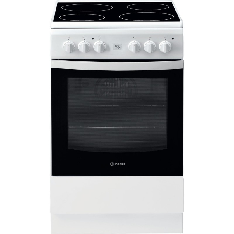 INDESIT Cooker IS5V8GMW/E Hob type Vitroceramic Oven type Electric White Width 50 cm Grilling 57 L Depth 60 cm