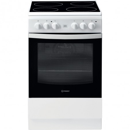INDESIT Cooker IS5V8GMW/E Hob type Vitroceramic Oven type Electric White Width 50 cm Grilling 57 L Depth 60 cm