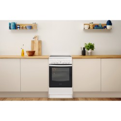 INDESIT Cooker IS5V8GMW/E Hob type Vitroceramic Oven type Electric White Width 50 cm Grilling 57 L Depth 60 cm
