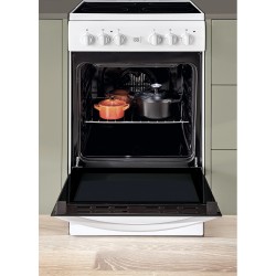INDESIT Cooker IS5V8GMW/E Hob type Vitroceramic Oven type Electric White Width 50 cm Grilling 57 L Depth 60 cm