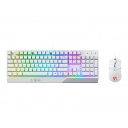 MSI Vigor GK30 COMBO WHITE Keyboard and Mouse Set Wired Mouse included Keyboard stunning RGB lighting effects in 6 areas. CLUTCH