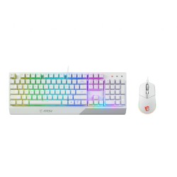 MSI Vigor GK30 COMBO WHITE Keyboard and Mouse Set Wired Mouse included Keyboard stunning RGB lighting effects in 6 areas. CLUTCH