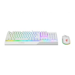 MSI Vigor GK30 COMBO WHITE Keyboard and Mouse Set Wired Mouse included Keyboard stunning RGB lighting effects in 6 areas. CLUTCH