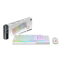 MSI Vigor GK30 COMBO WHITE Keyboard and Mouse Set Wired Mouse included Keyboard stunning RGB lighting effects in 6 areas. CLUTCH