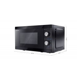 Sharp Microwave Oven with Grill YC-MG01E-B Free standing 800 W Grill Black