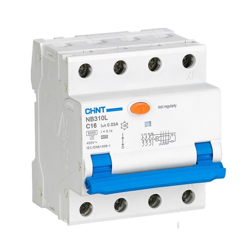 Chint Circuit breaker RCBO, NB310L/3N, 3P+N, C20, 30mA, A, 6kA NB310L3PN30MAA20C Chint Circuit breaker RCBO, NB310L/3N, 3P+N, C20, 30mA, A, 6kA NB310L3PN30MAA20C