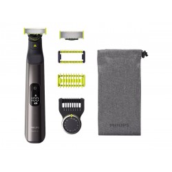 Philips Hair, Face and Body Trimmer QP6551/15 OneBlade Pro Cordless Wet & Dry Number of length steps 14 Black/Green