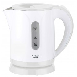 Adler Kettle AD 1371w Electric 850 W 0.8 L Stainless steel/Polypropylene 360 rotational base White