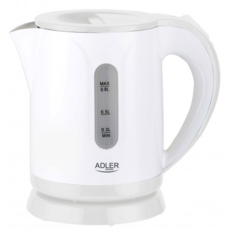 Adler Kettle AD 1371w Electric 850 W 0.8 L Stainless steel/Polypropylene 360 rotational base White