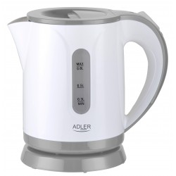 Adler Kettle AD 1371g Electric 850 W 0.8 L Stainless steel/Polypropylene 360 rotational base White/Grey
