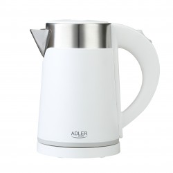 Adler Kettle AD 1372 Electric 800 W 0.6 L Plastic/Stainless steel 360 rotational base White
