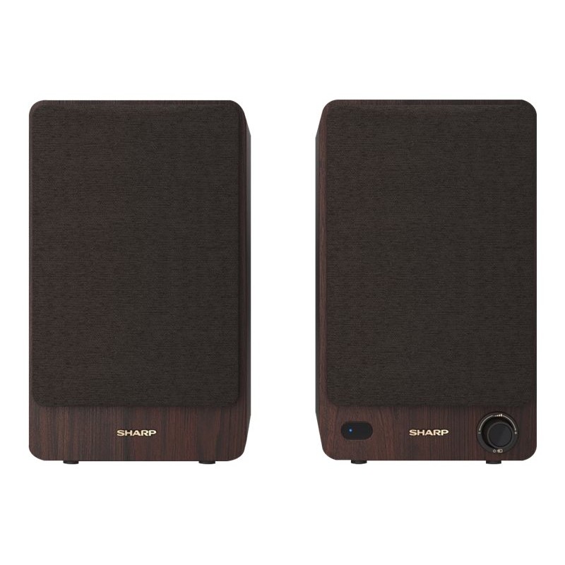 Sharp CP-SS30 Bookshelf Speakers, Brown Sharp Speakers CP-SS30(BR) Bookshelf 60 W Wireless connection Brown Bluetooth