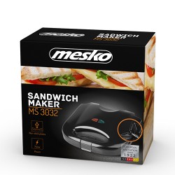 Mesko | MS 3032 | Sandwich maker | 750 W | Number of plates 1 | Number of pastry 2 | Black