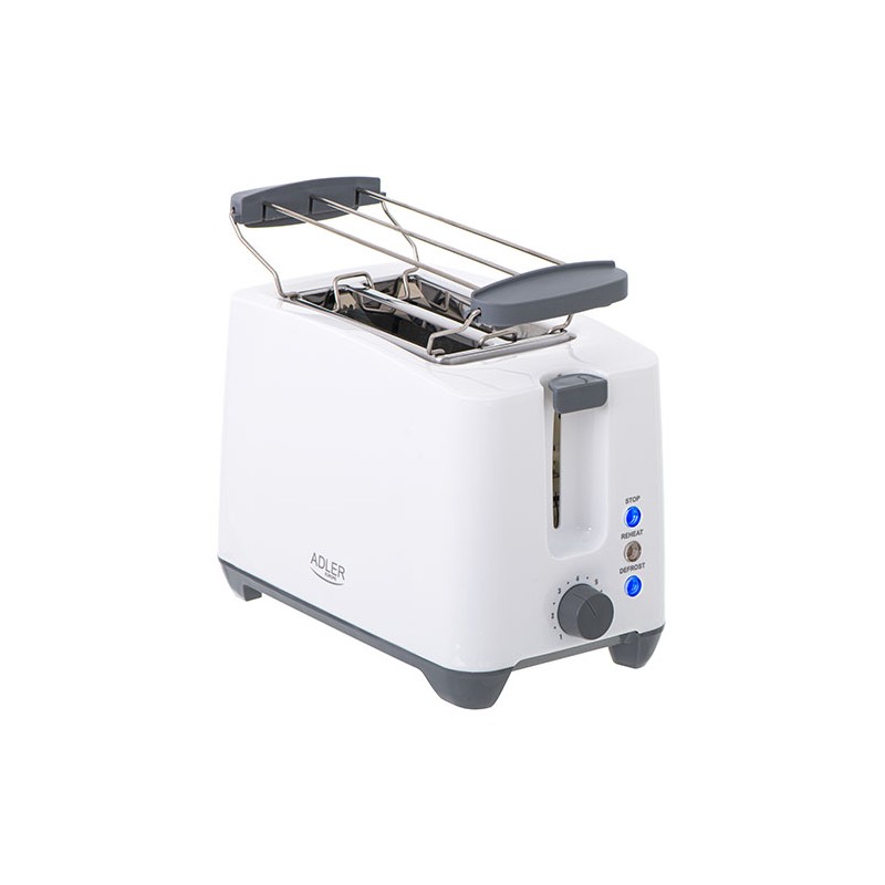 Adler | AD 3216 | Toaster | Power 750 W | Number of slots 2 | Housing material Plastic | White