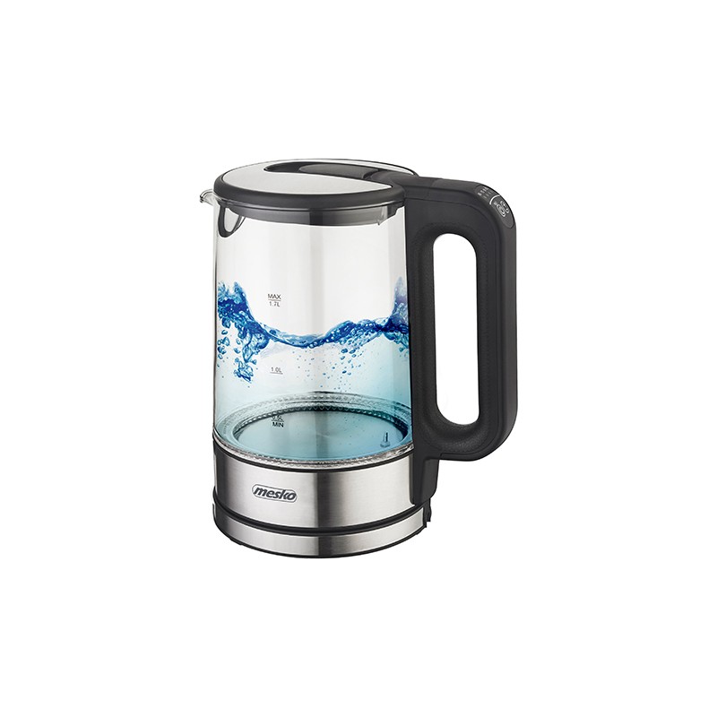 Mesko | Kettle | MS 1301b | Electric | 1850 W | 1.7 L | Glass/Stainless steel | 360 rotational base | Black