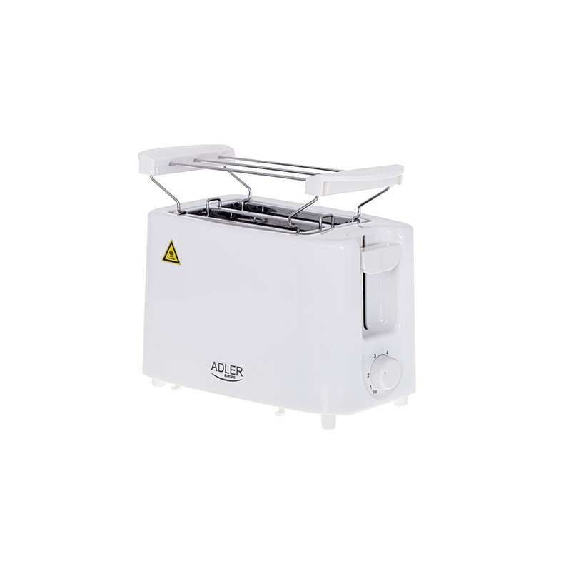 Adler | AD 3223 | Toaster | Power 750 W | Number of slots 2 | Housing material Plastic | White