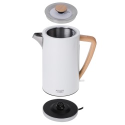 Adler | Kettle | AD 1347w | Electric | 2200 W | 1.5 L | Stainless steel | 360 rotational base | White
