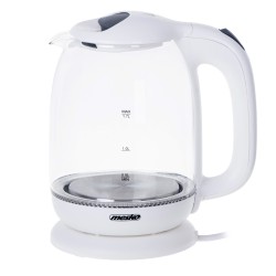Mesko | Kettle | MS 1302w | Electric | 2200 W | 1.7 L | Glass | 360 rotational base | White