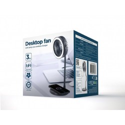Gembird | TA-WPC10-LEDFAN-01 Desktop Fan With Lamp And Wireless Charger | N/A | Phone or tablet with built-in Qi wireless chargi