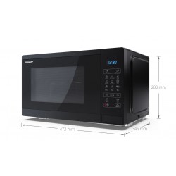 Sharp | Microwave Oven with Grill | YC-MG252AE-B | Free standing | 25 L | 900 W | Grill | Black